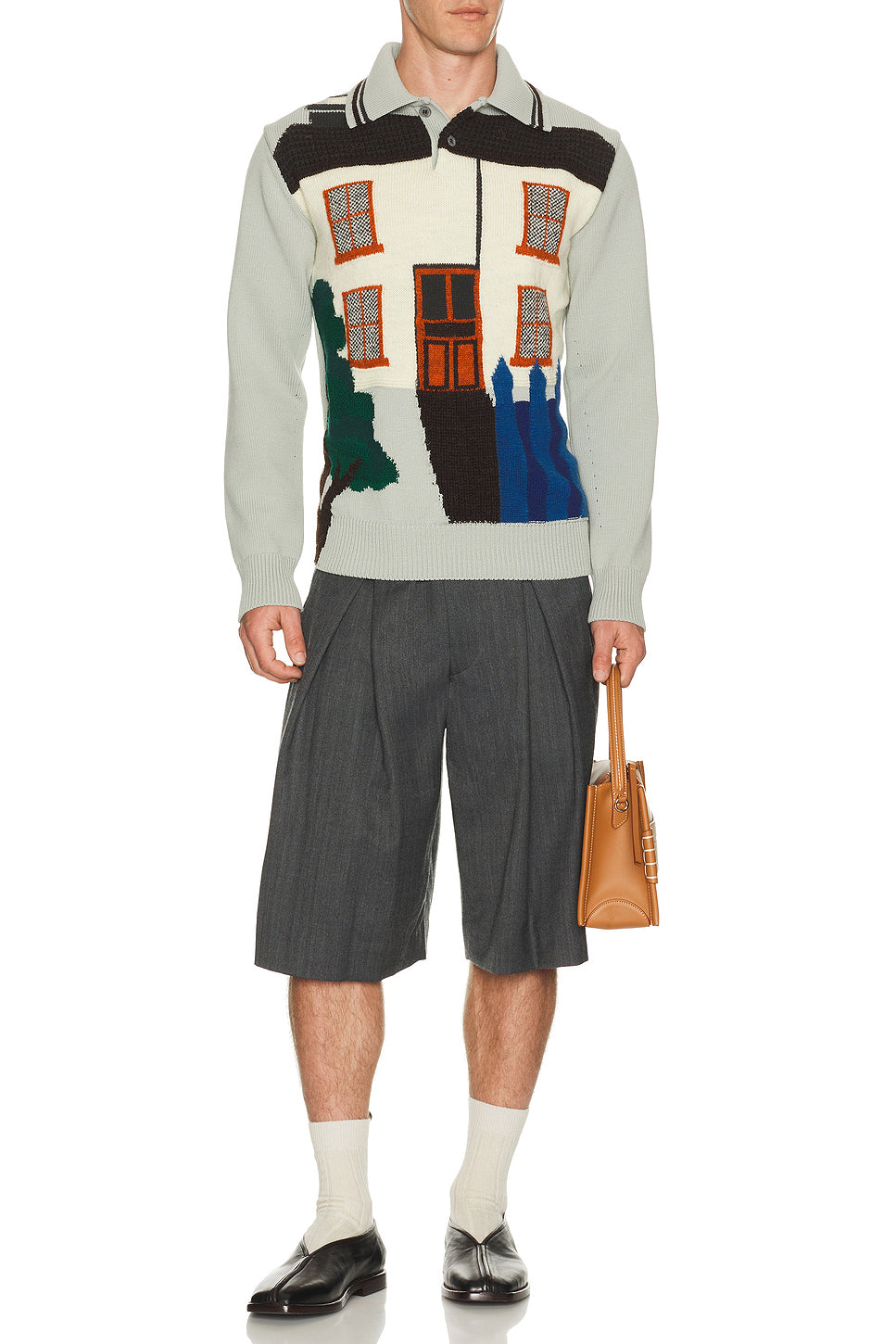 Wool Knit Collared Sweater