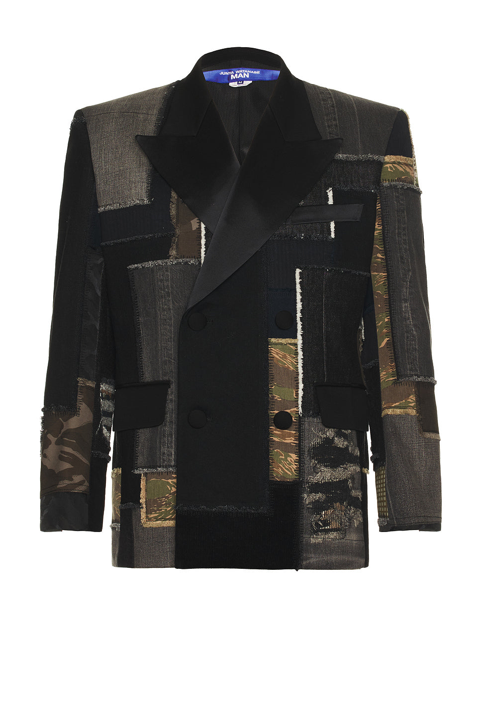 Denim And Multi Fabrics Patchwork Jacket
