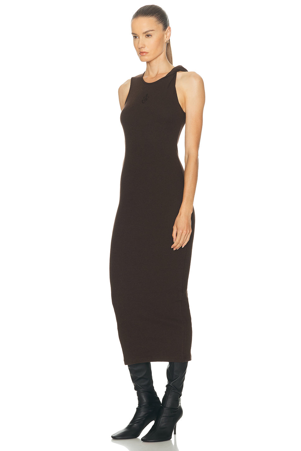 Anchor Embroidery Twisted Strap Dress