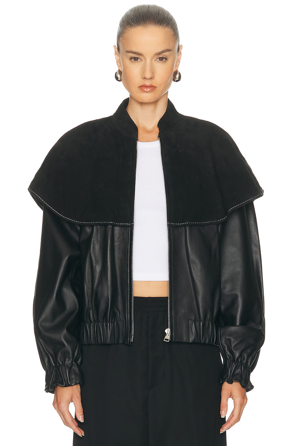 Oversized Collar Bomber Jacket