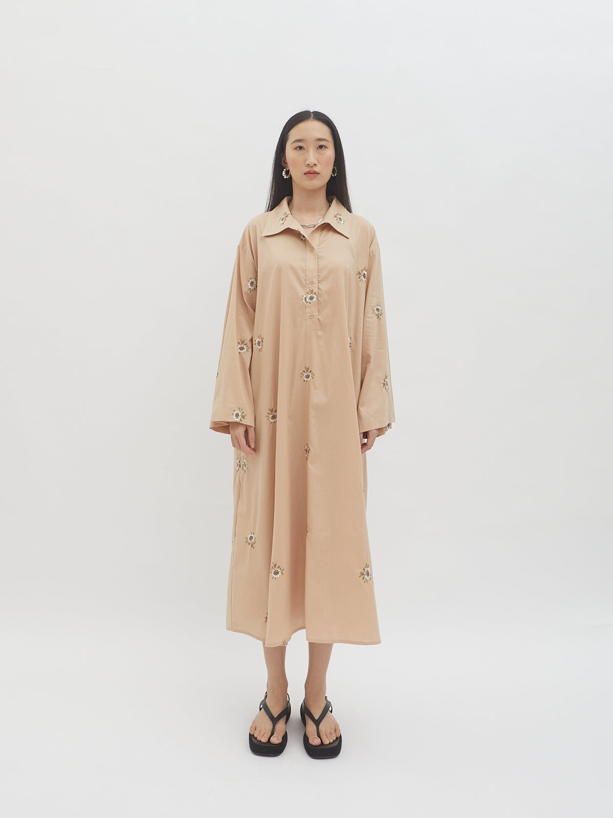 Iora Embroidery Shirt Dress