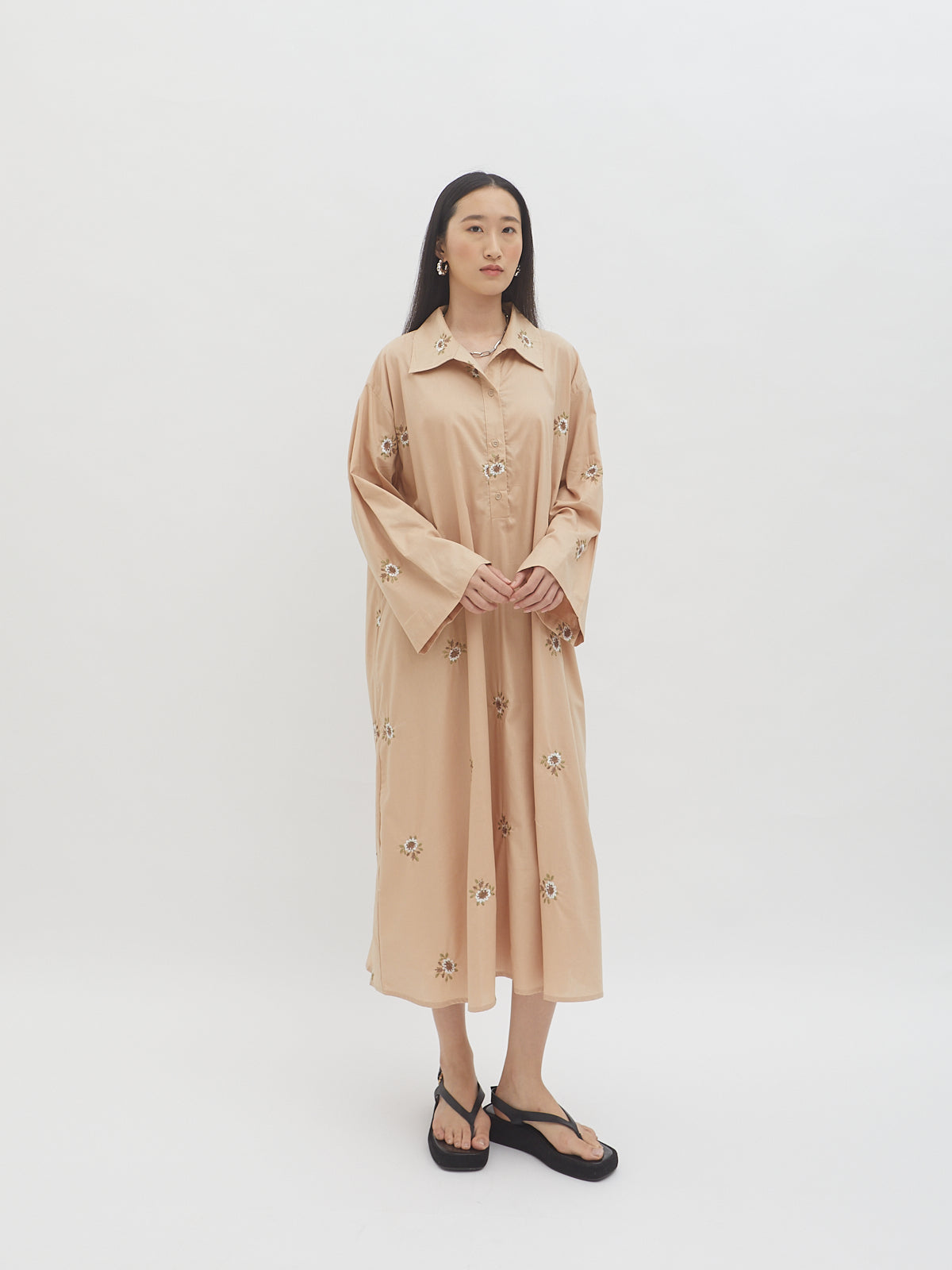 Iora Embroidery Shirt Dress