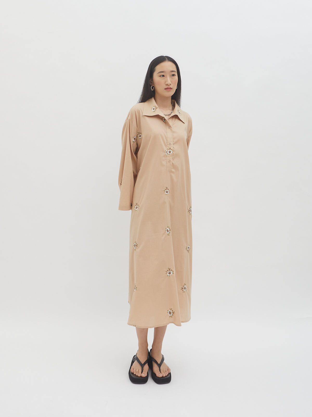 Iora Embroidery Shirt Dress