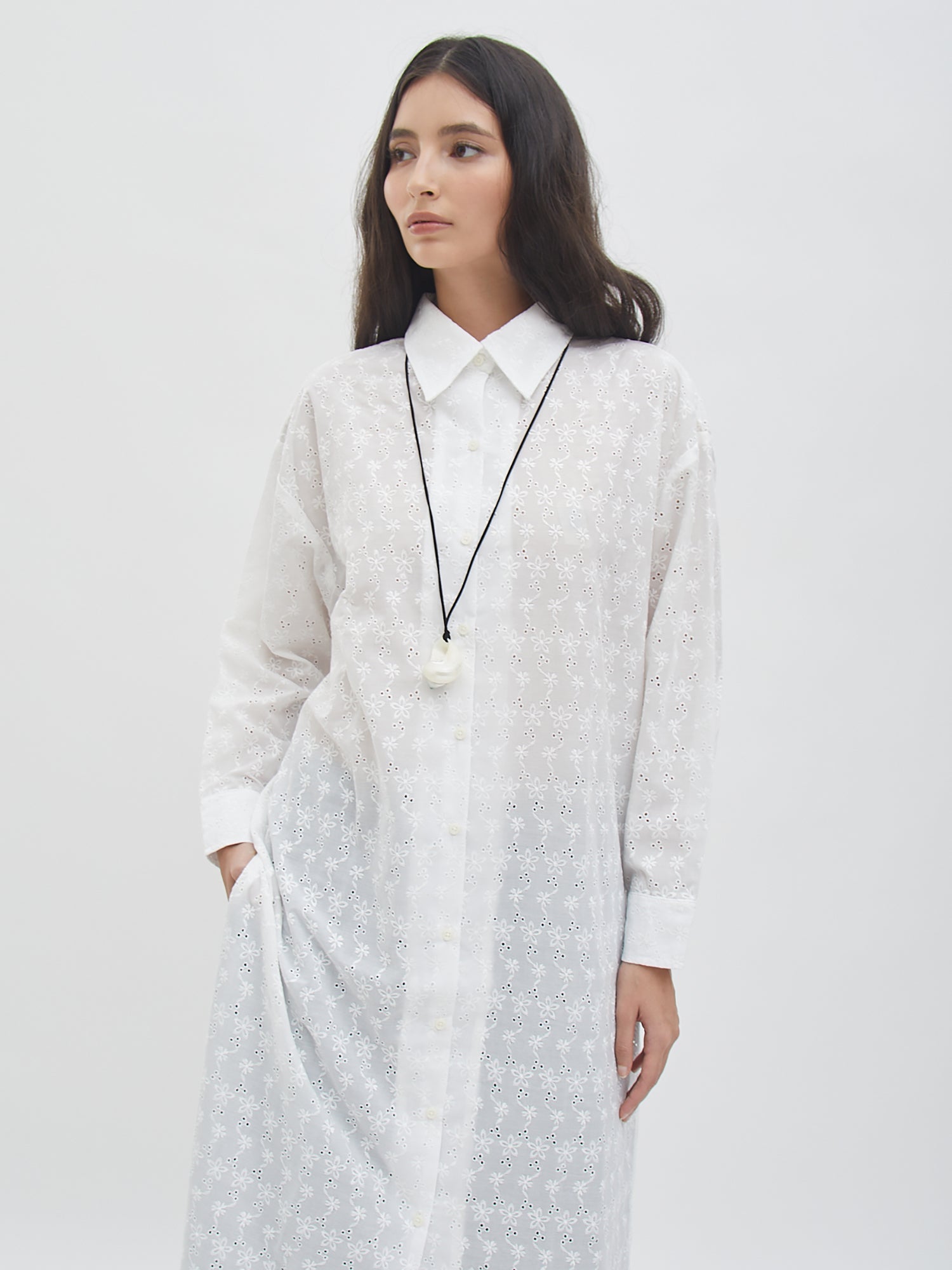 Zakia Embroidery Shirt Dress