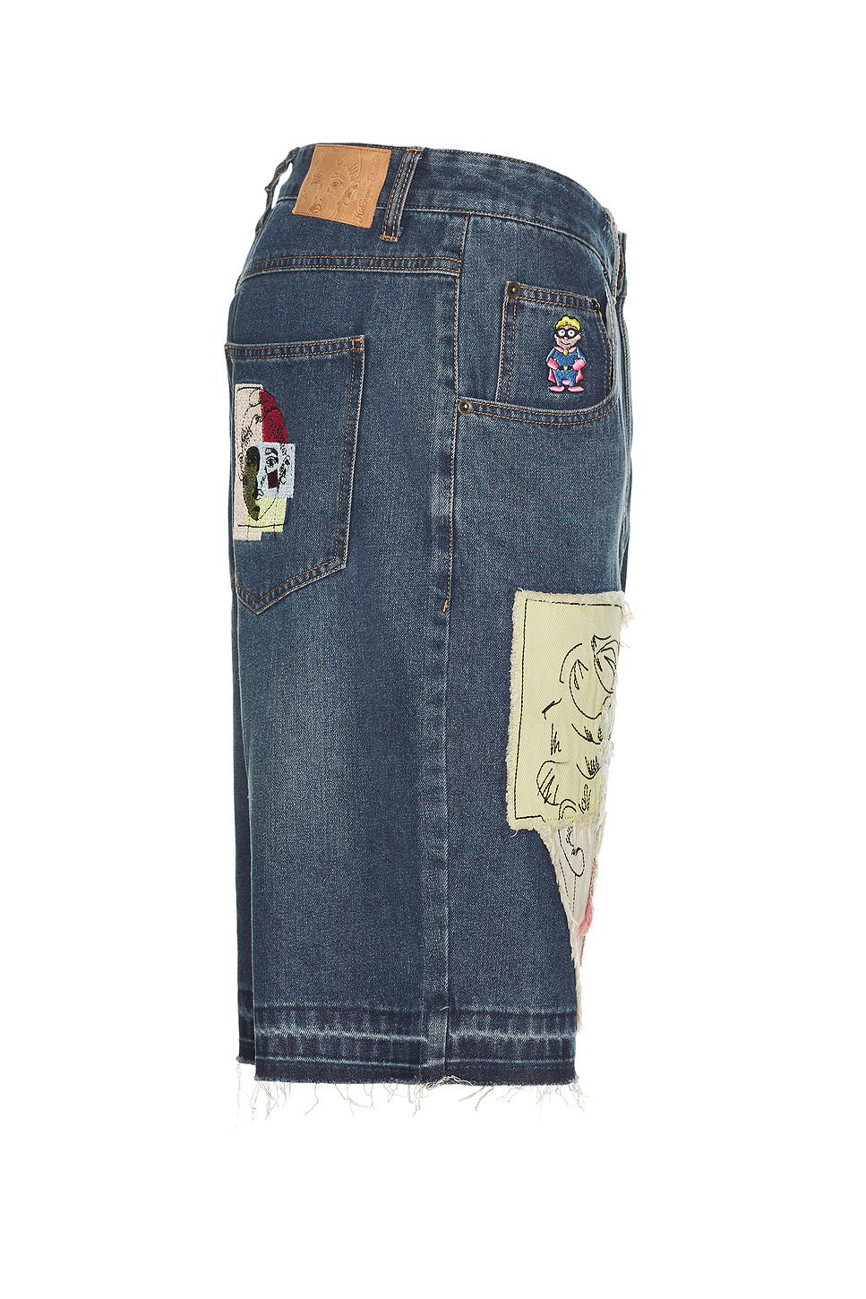 Boy & Girl Doodles Patchwork Baggy Shorts