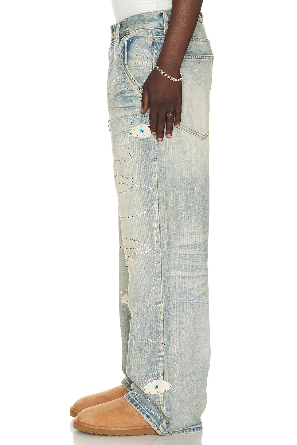 Studded Face Jeans