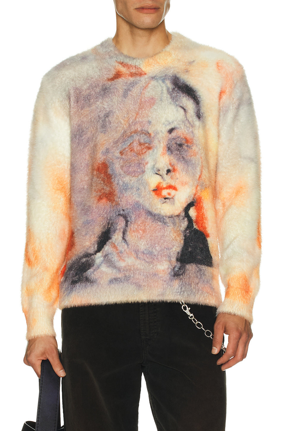 Watercolor Face Mohair Sweater