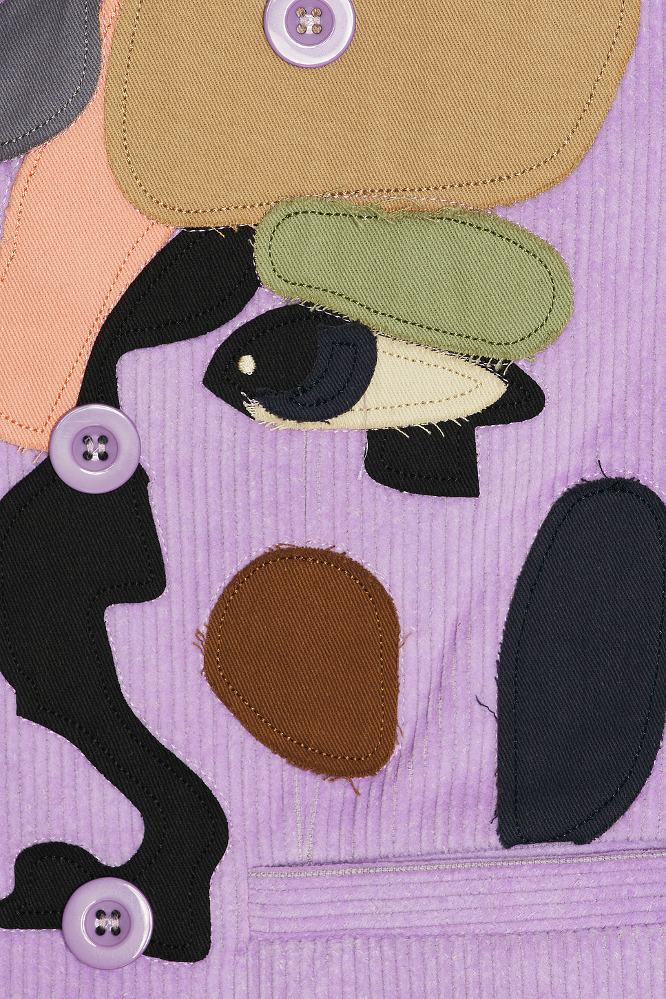 Patchwork Face Corduroy Suit Top