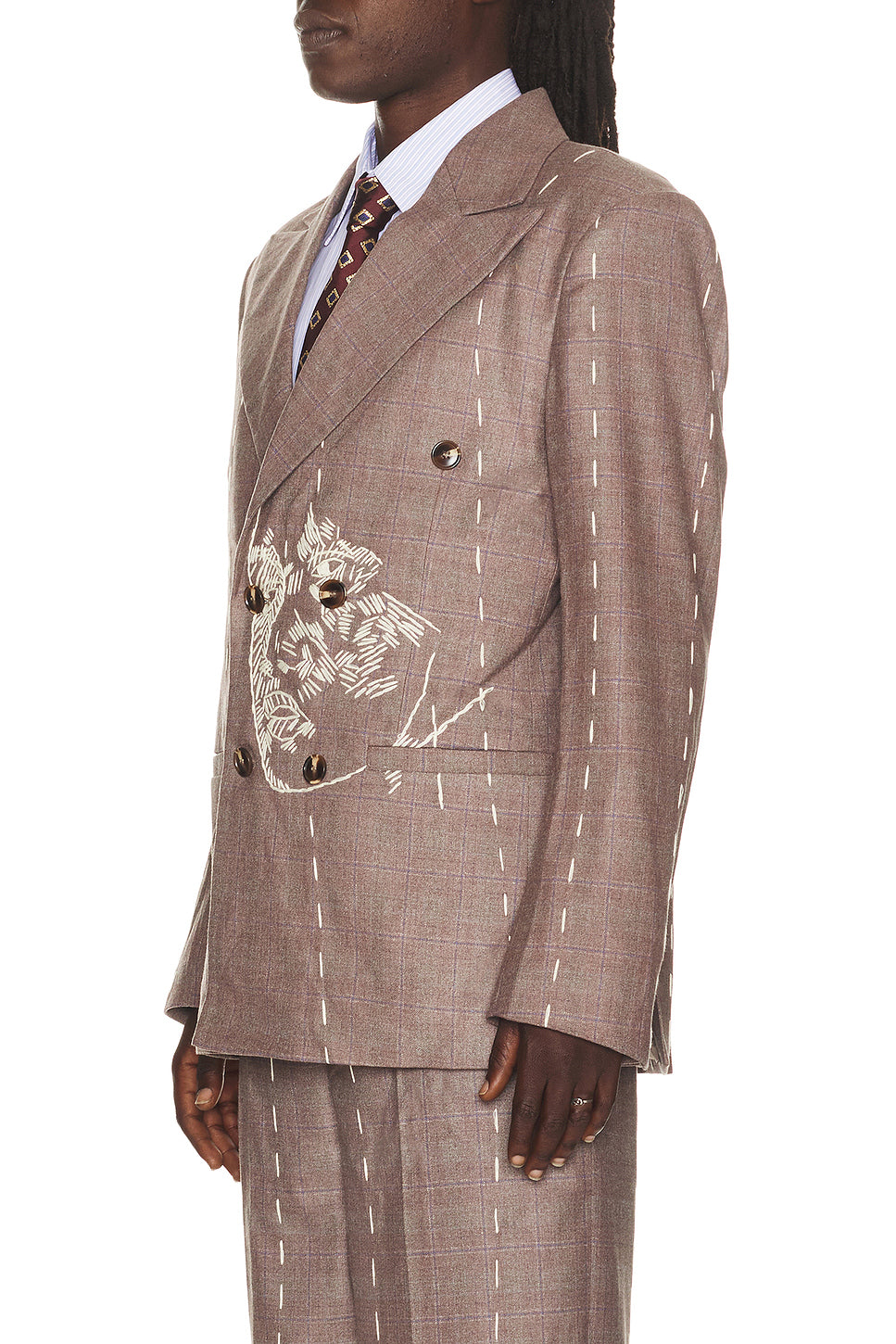 Face Embroidered Suit Jacket