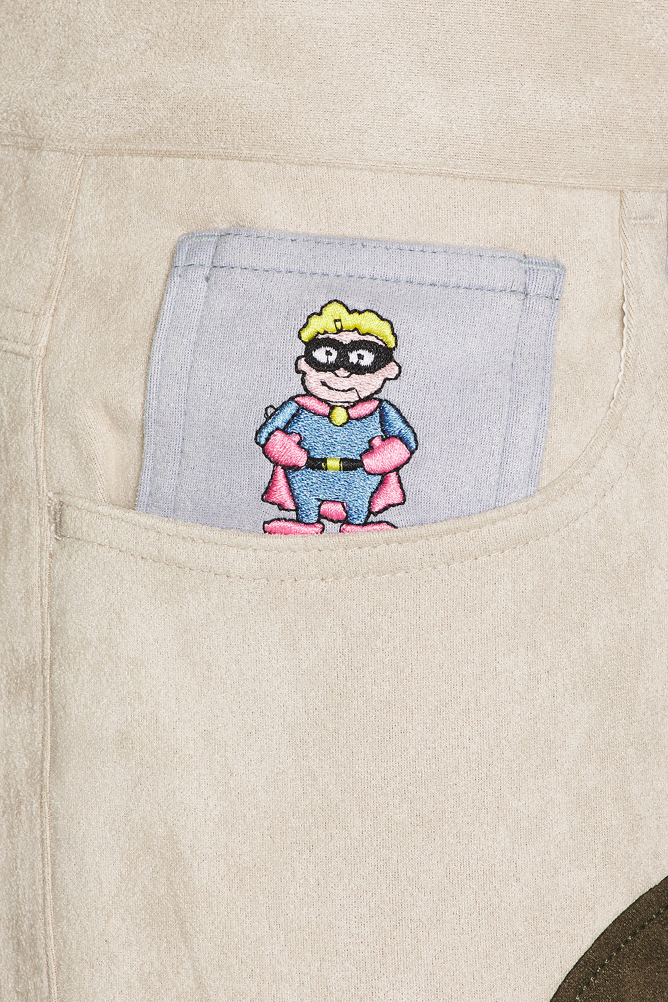 Suede Patchwork Pants
