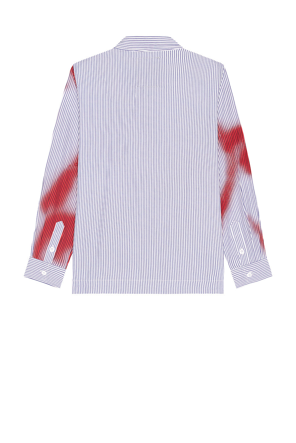 Blurry Face Airbrush Striped Button Up Shirt