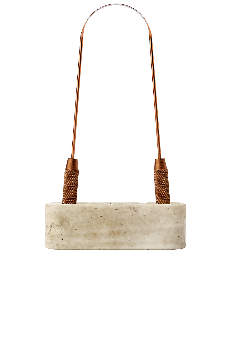 Italian Travertine Stone Tongue Scraper Holder
