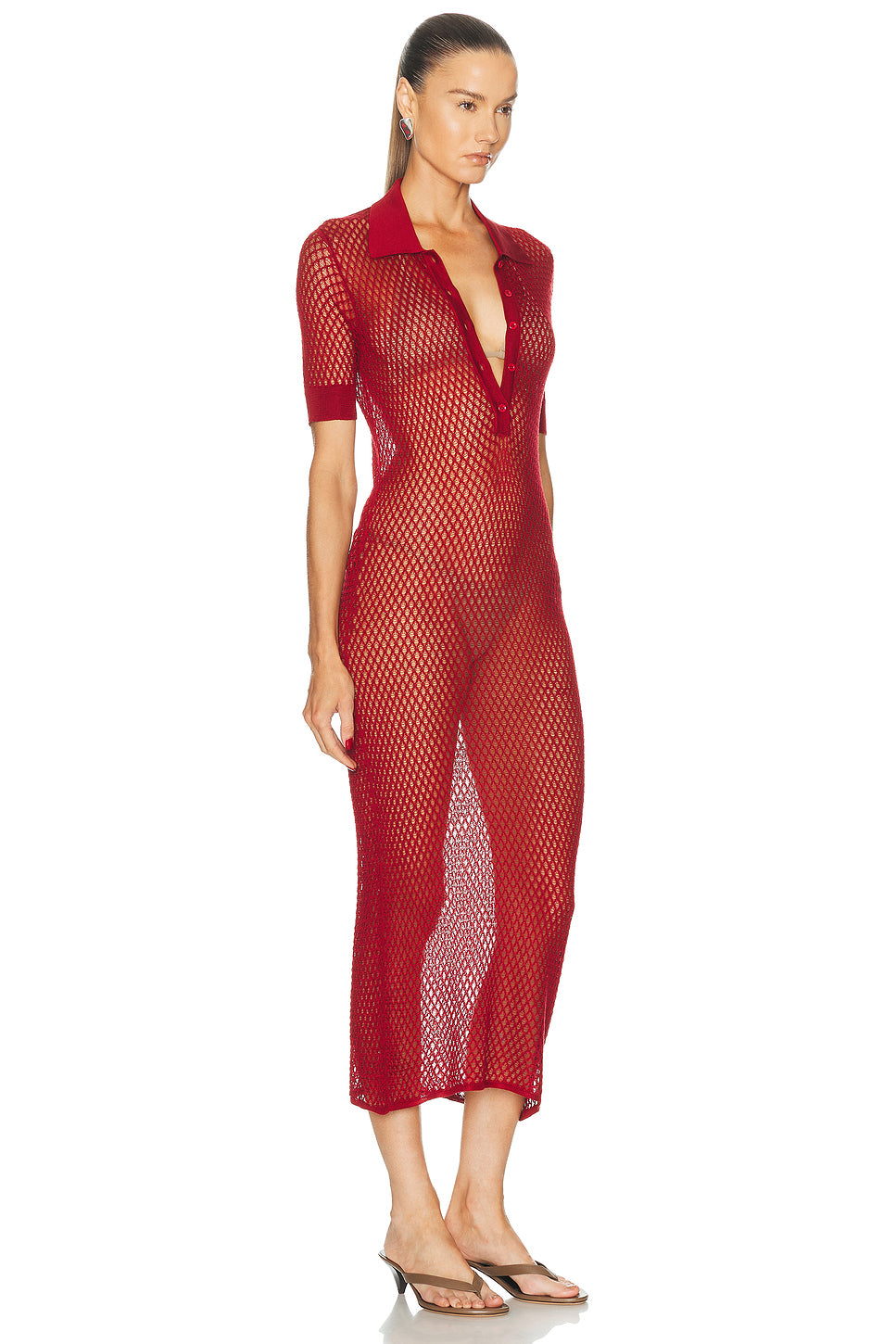 Silk Crochet Polo Dress