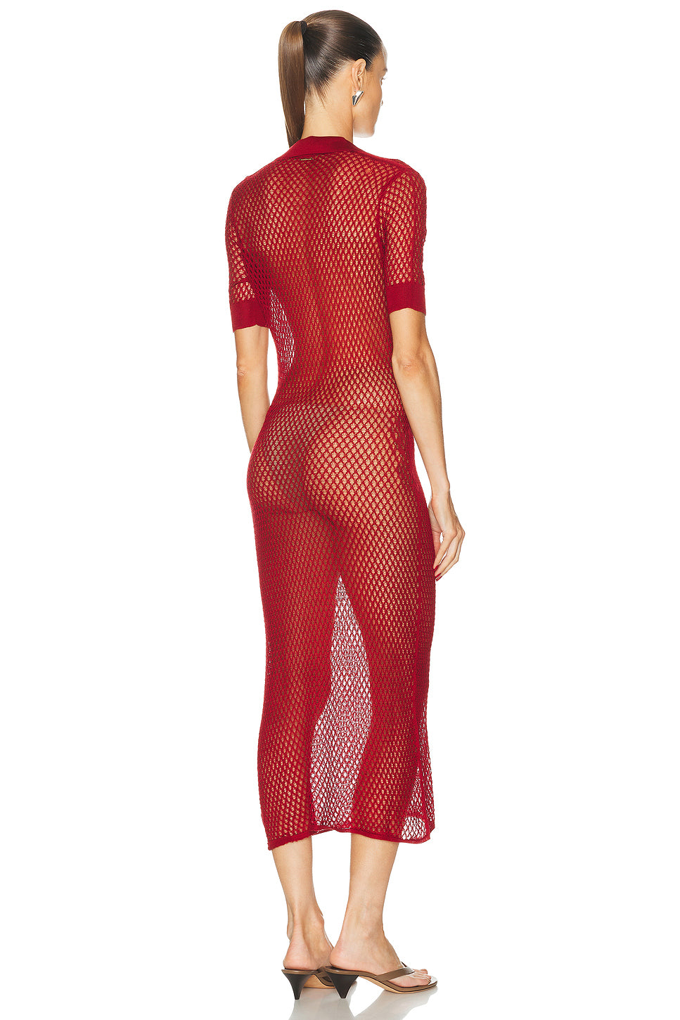 Silk Crochet Polo Dress