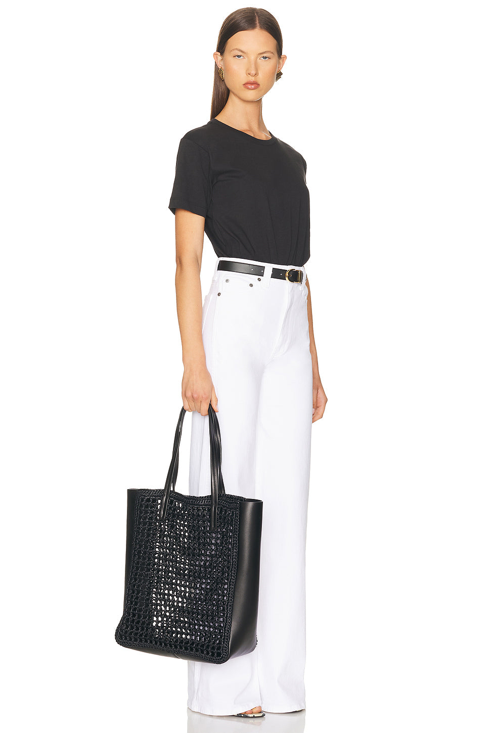 Zoe Patchwork Raffia Tote Bag