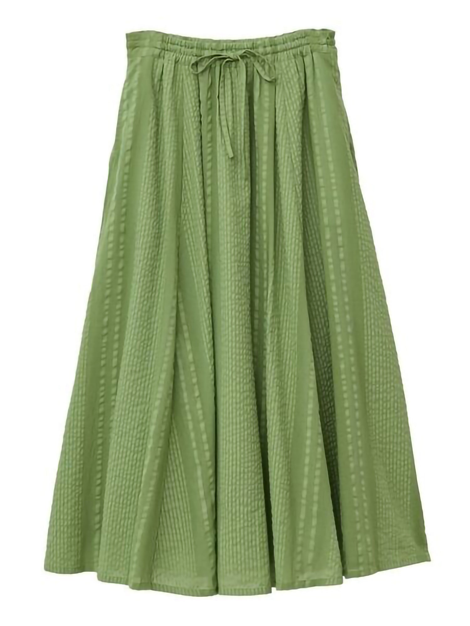 Kaien Seersucker Gathered Skirt