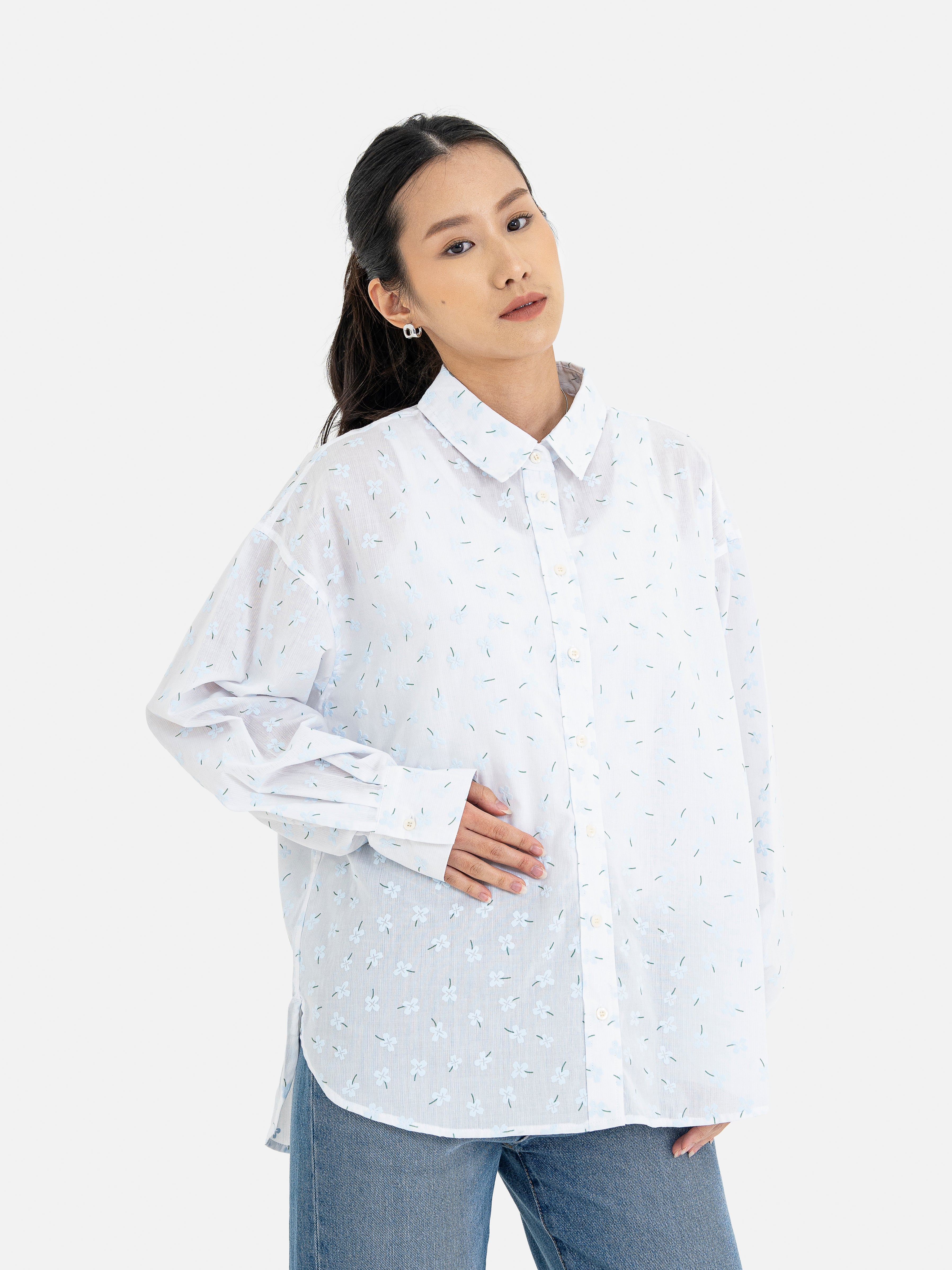 Kazuha Flower Print Shirt
