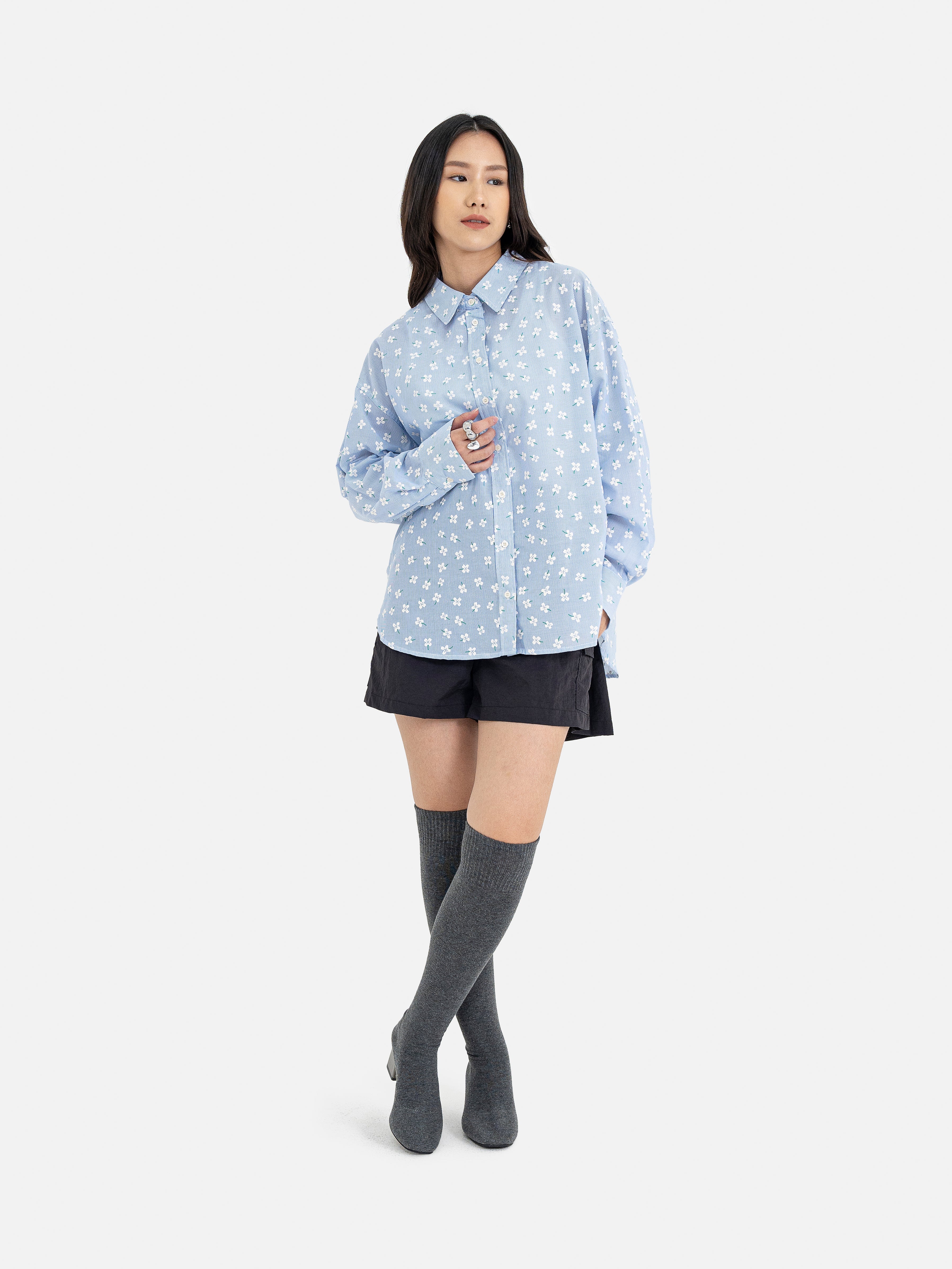 Kazuha Flower Print Shirt