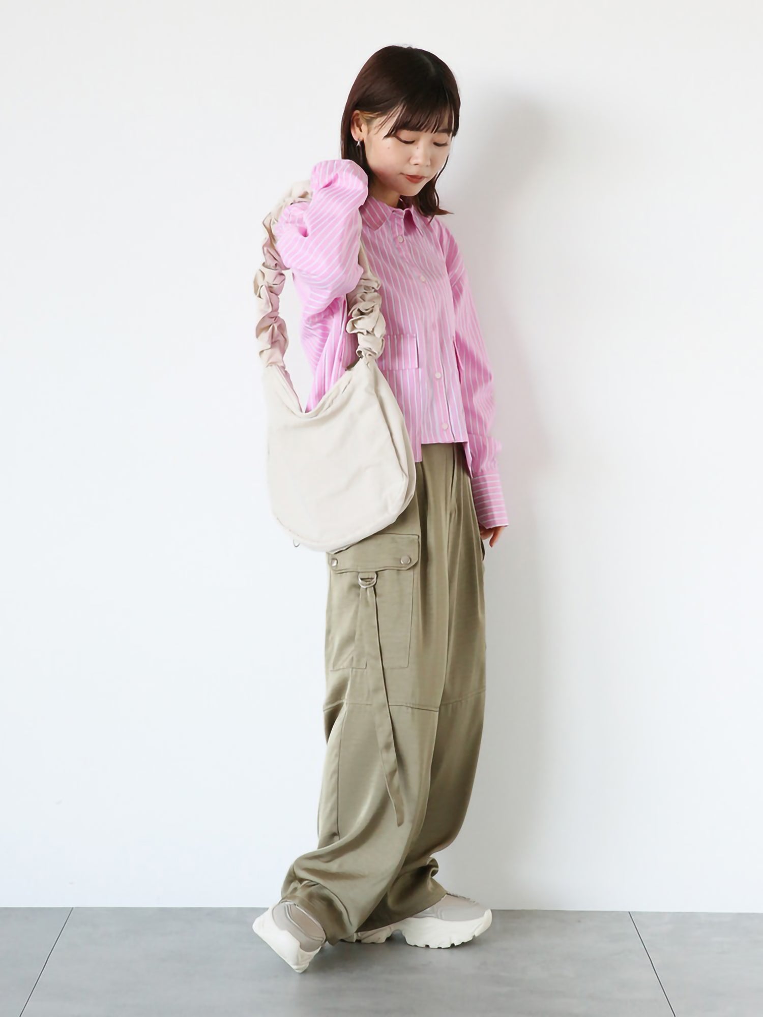 Kikuhane Short Striped Big Pocket Shirt