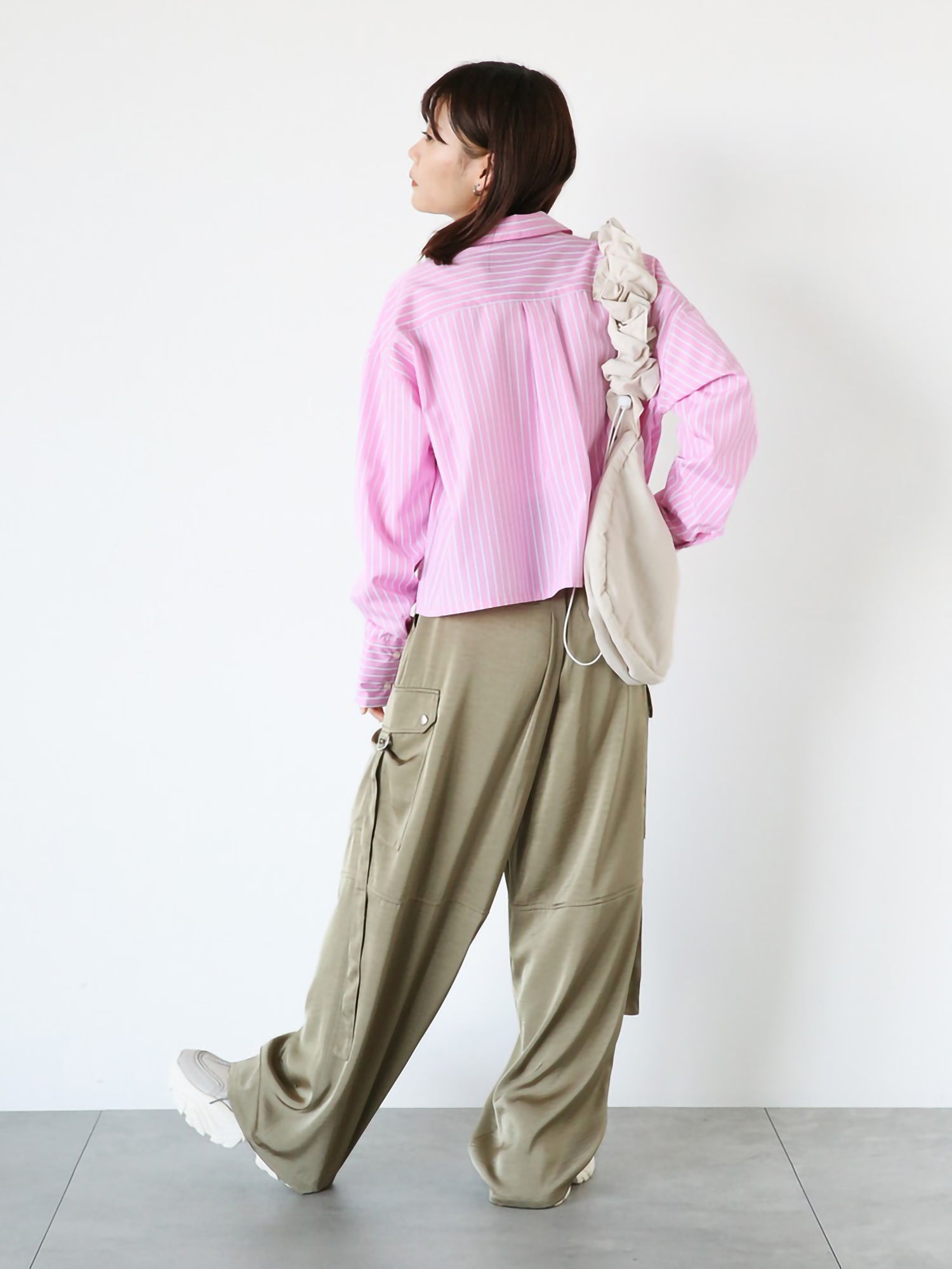 Kikuhane Short Striped Big Pocket Shirt