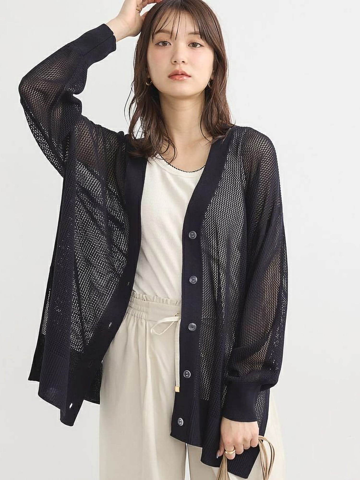 Kiomi Mesh Loose Cardigan