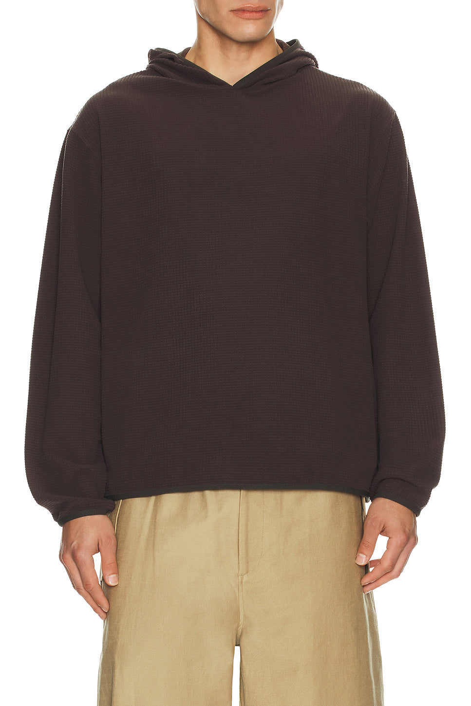 Waffle Knit Pullover Hoodie