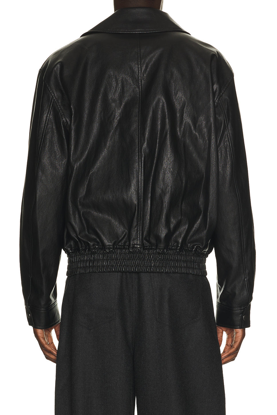 Faux Leather Zip Blouson
