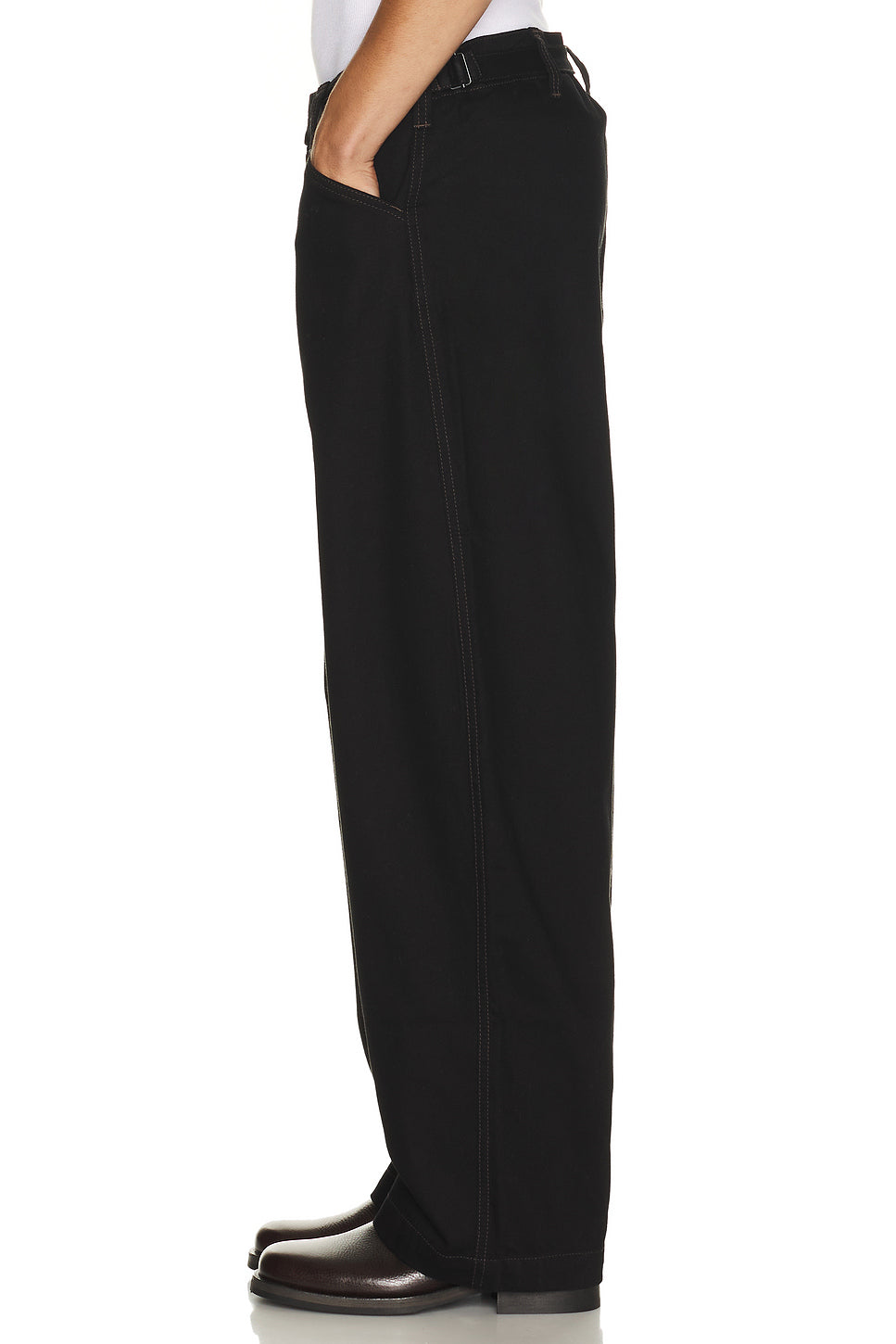 Heavy Black Denim Maxi Barrel Workwear Pants