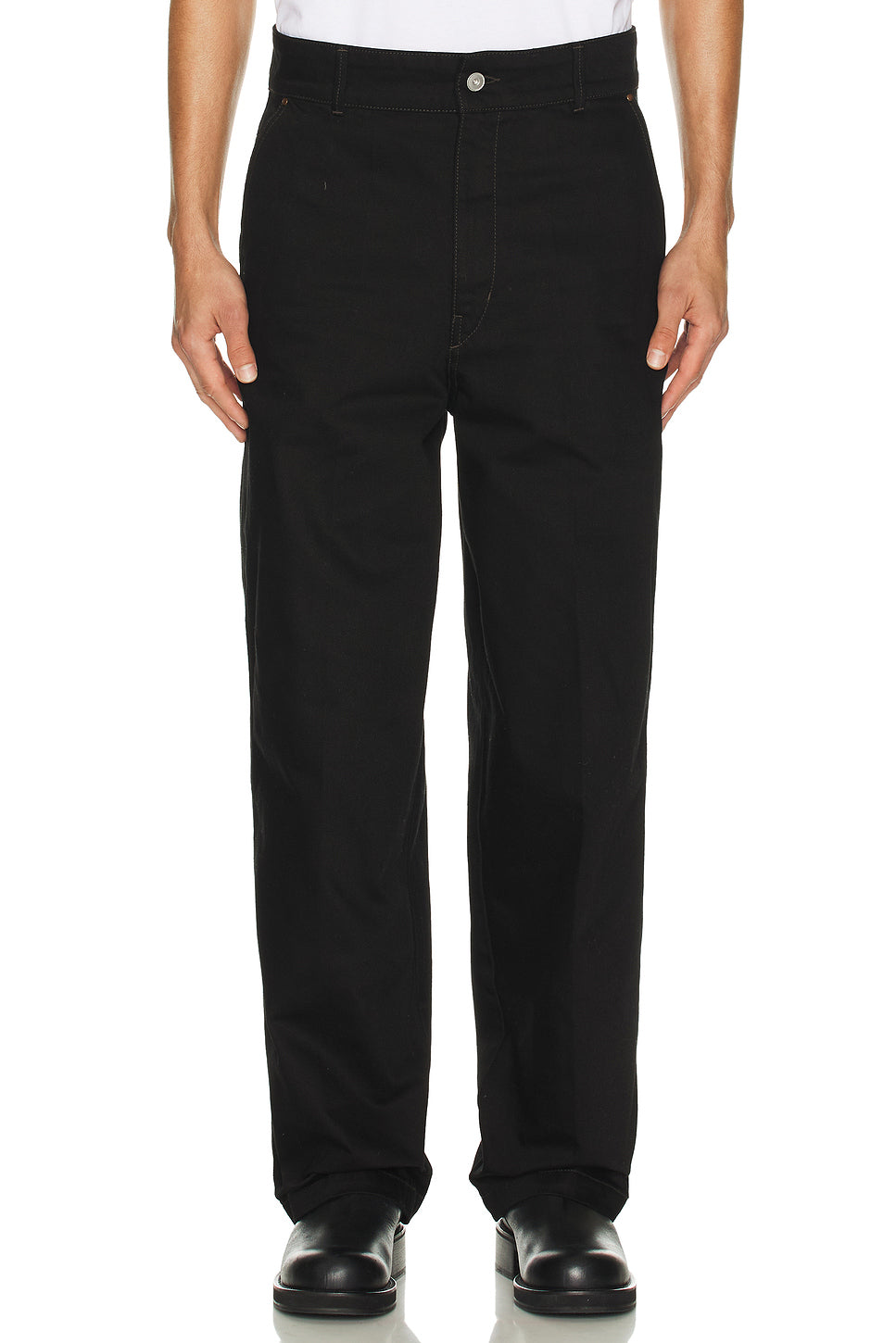 Heavy Black Denim Maxi Barrel Workwear Pants