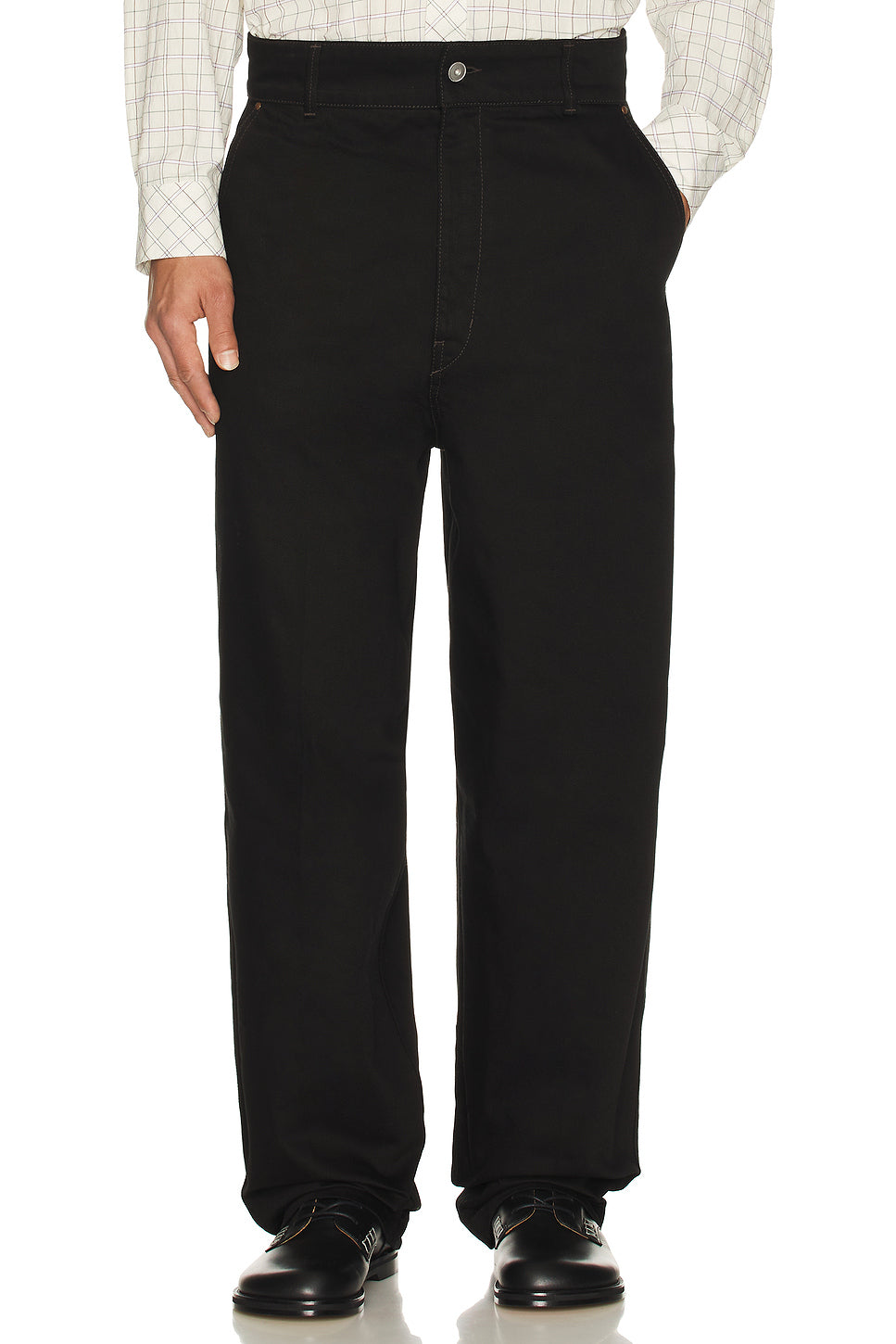 Heavy Black Denim Maxi Barrel Workwear Pants