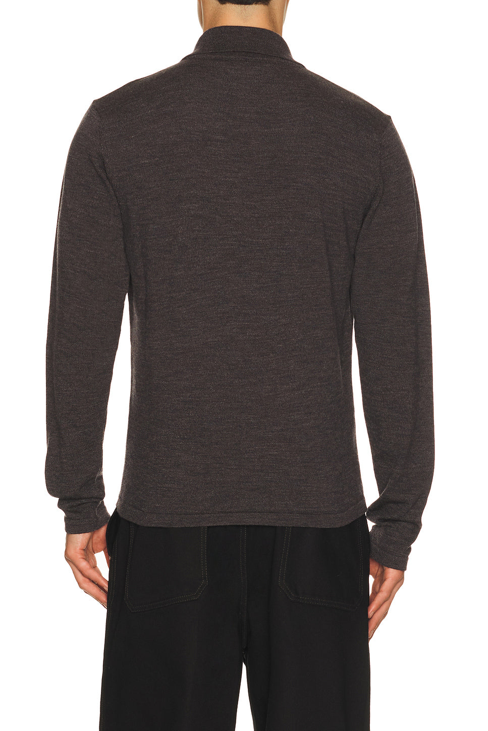 Long Sleeve Knitted Polo Top