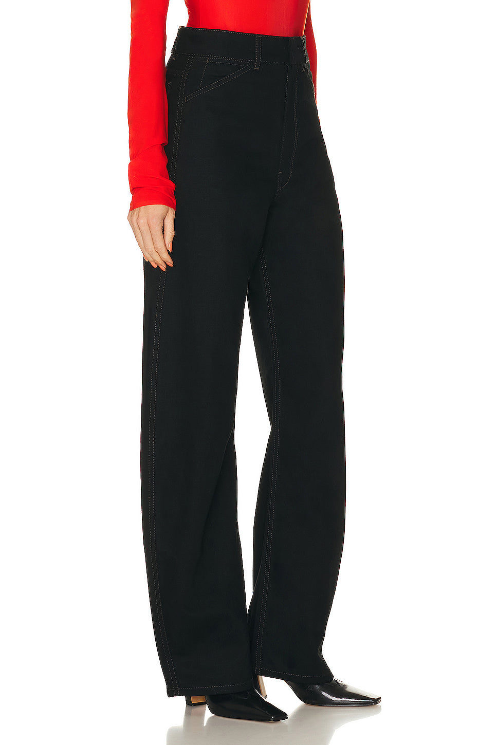 High Waisted Curved Jeans