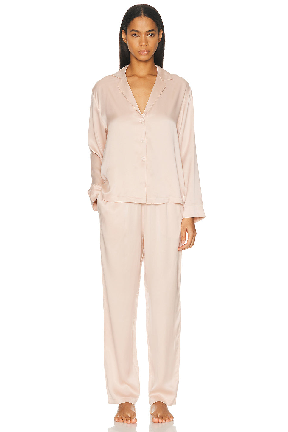 Washable Silk Long Sleeve Pant Set