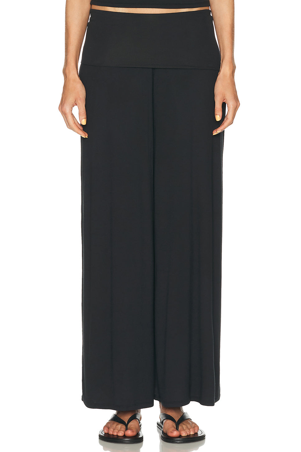 Soft Modal Rib Fold Over Pant