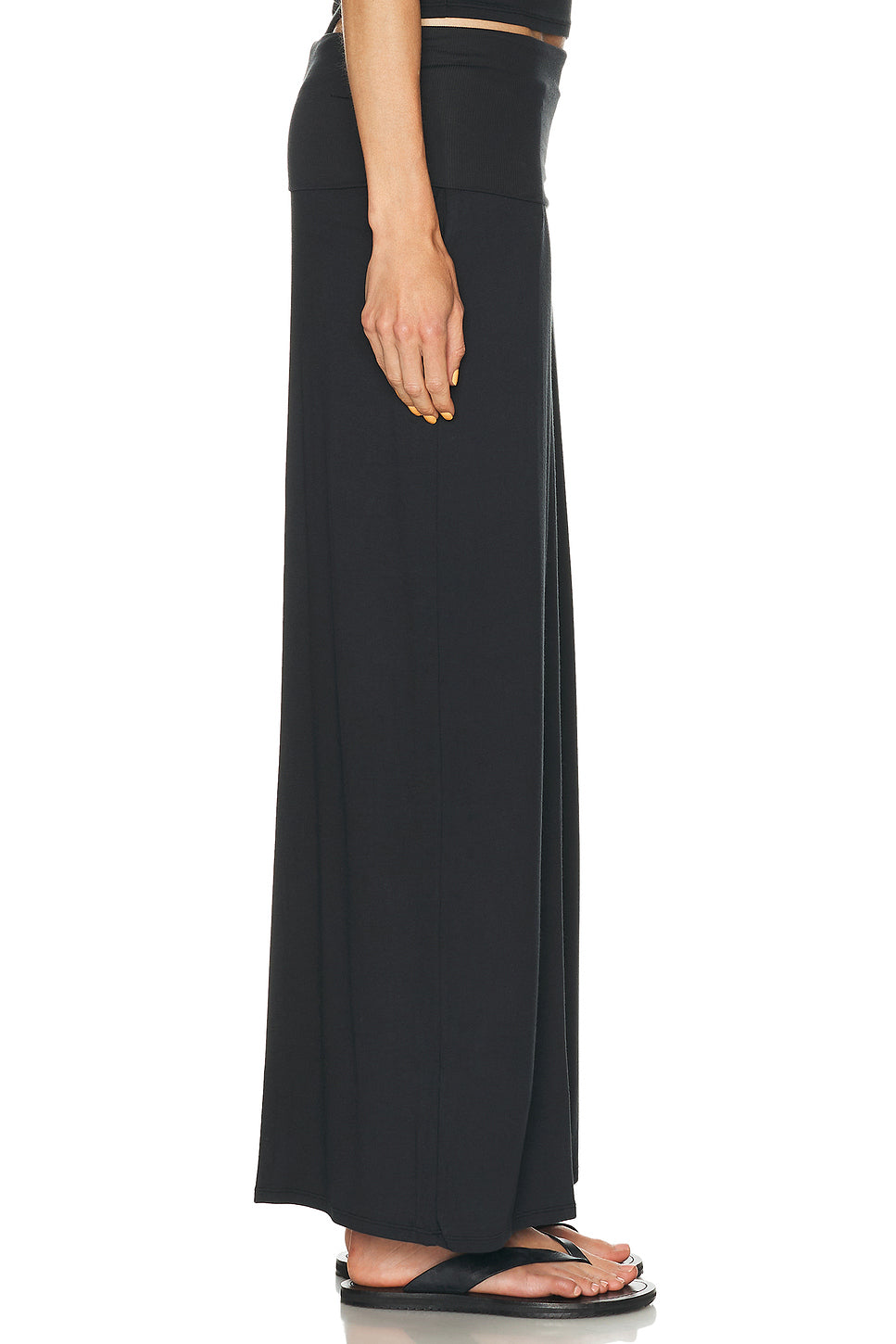 Soft Modal Rib Fold Over Pant