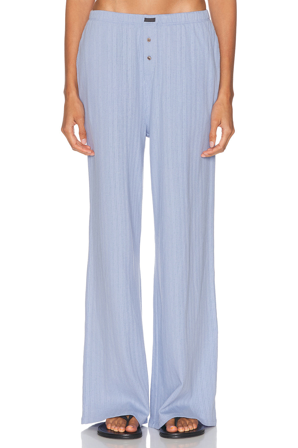 Pointelle Wide Leg Pant