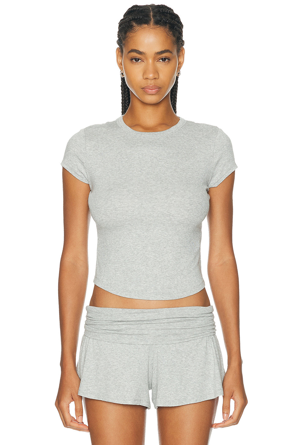 Soft Modal Rib Curved Hem Tee