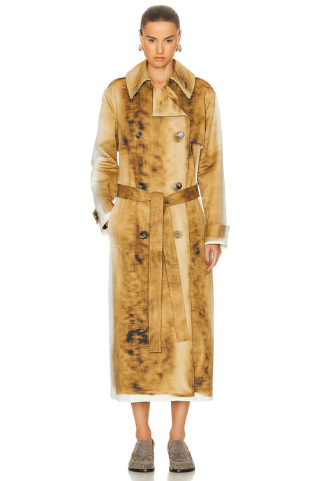 Blurred Print Trench Coat