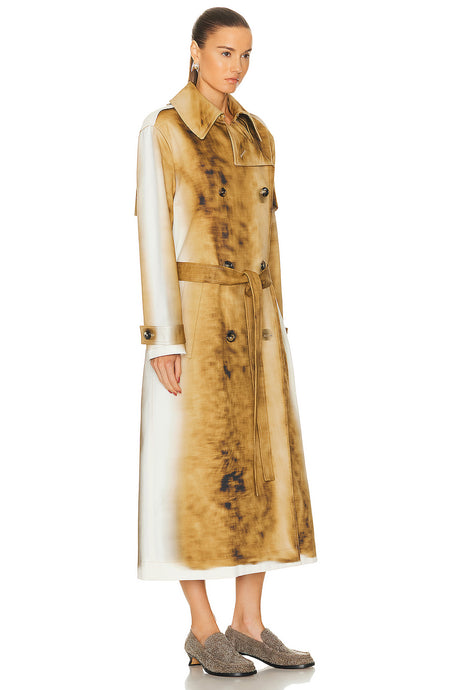 Blurred Print Trench Coat