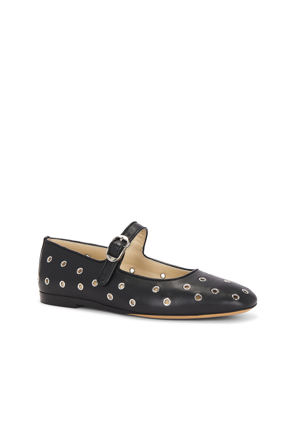 Classic Eyelet Studded Leather Mary Jane