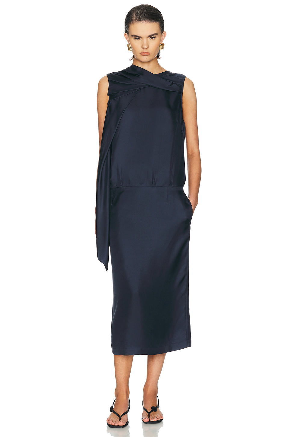 Izia Draped Cape Dress