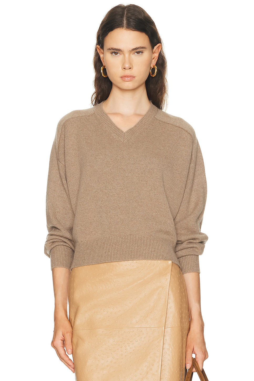 Anzor Saddle Sleeve V-Neck Sweater