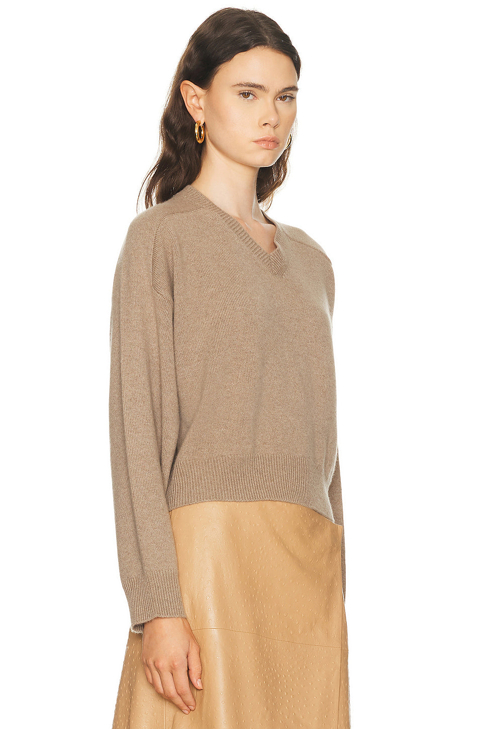 Anzor Saddle Sleeve V-Neck Sweater