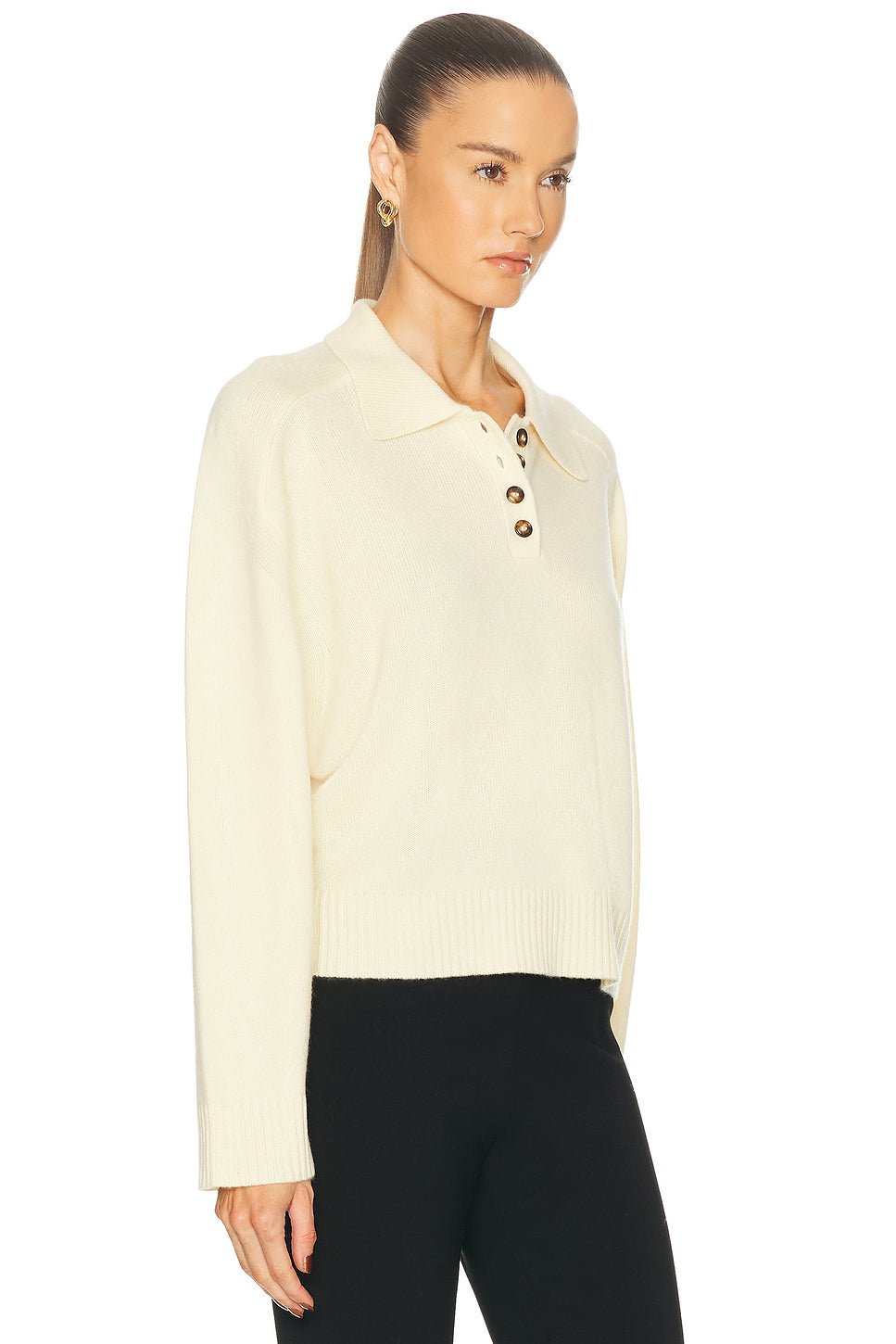 Homere Saddle Sleeve Polo Sweater