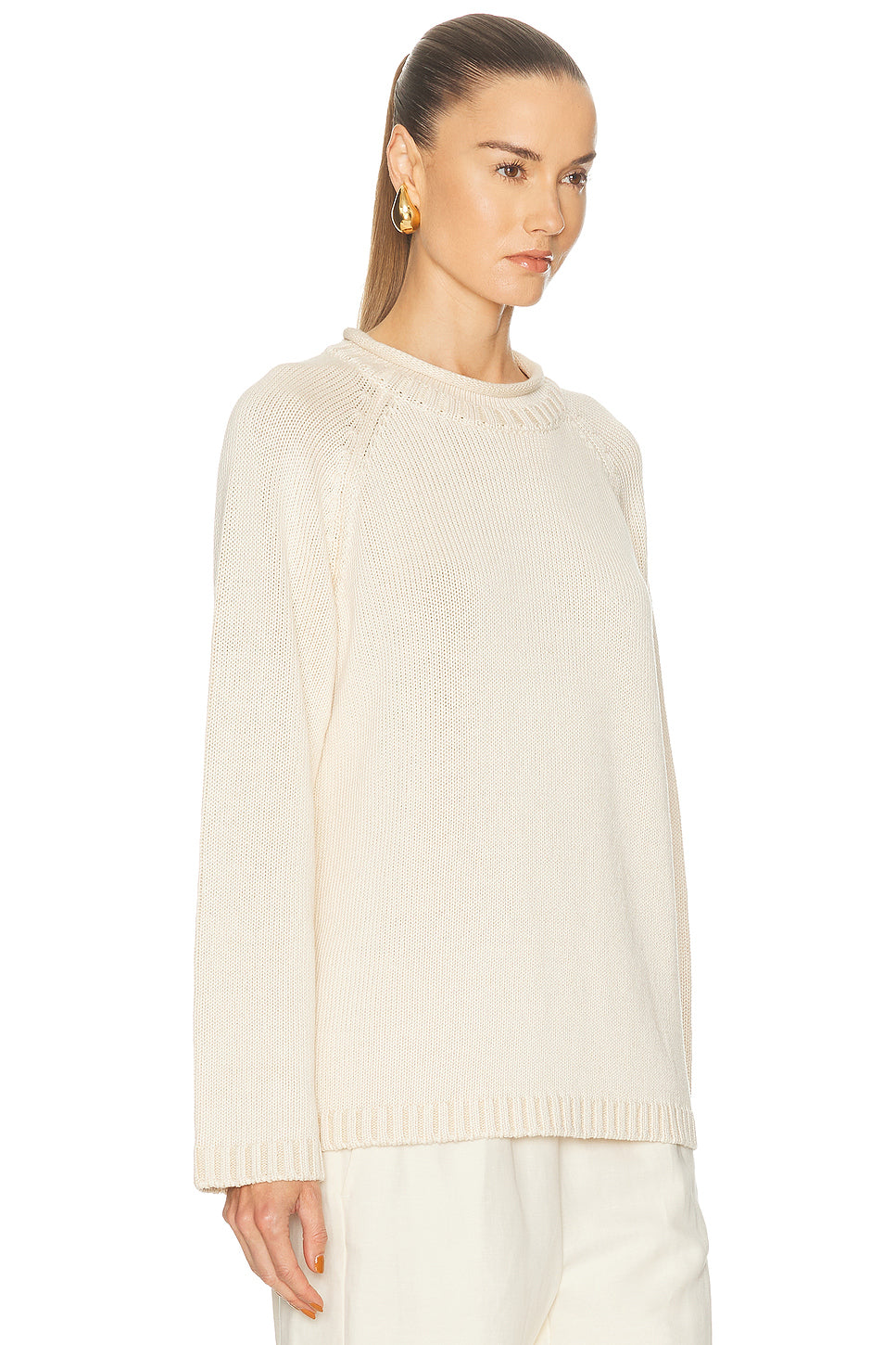 Zima Rolled Collar Raglan Sweater