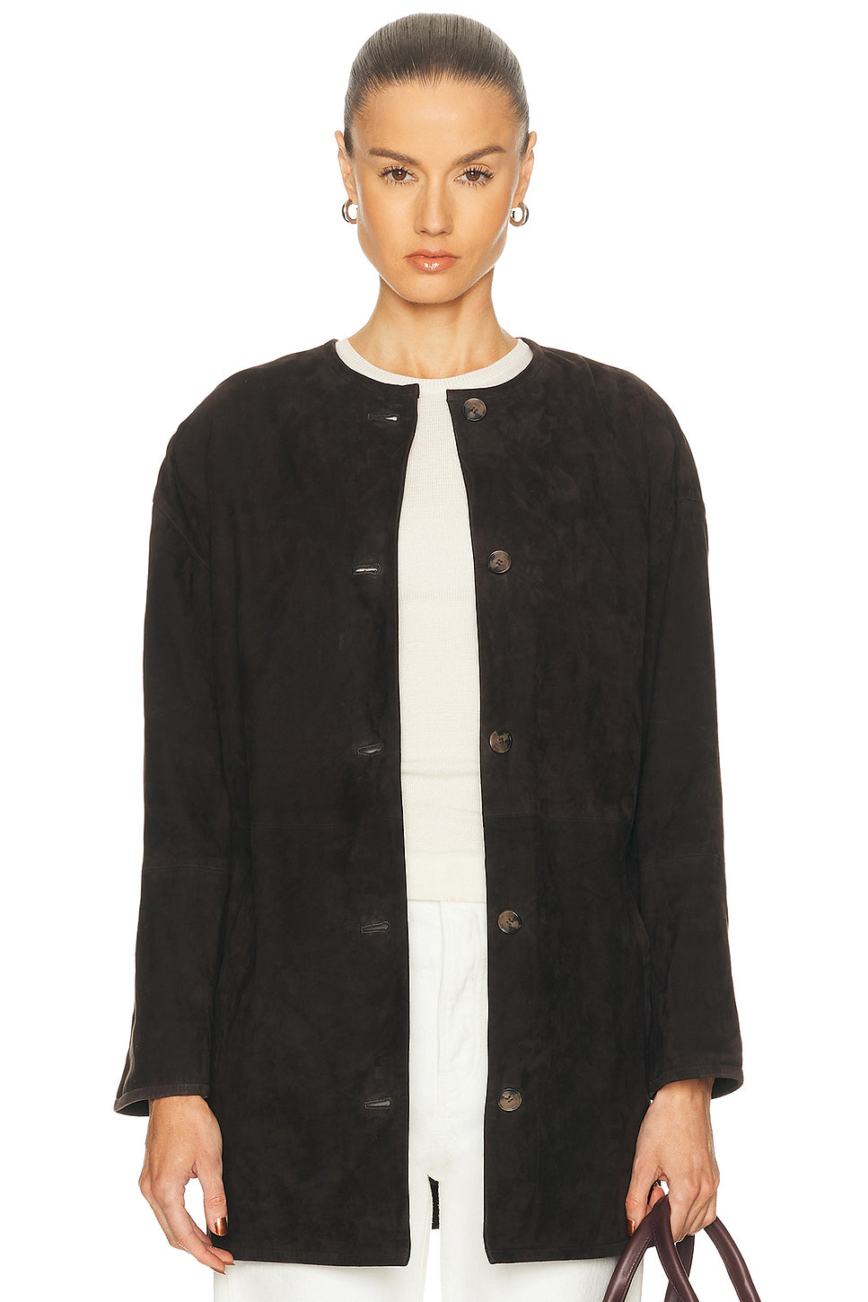 Waren Oval Shaped Suede Coat