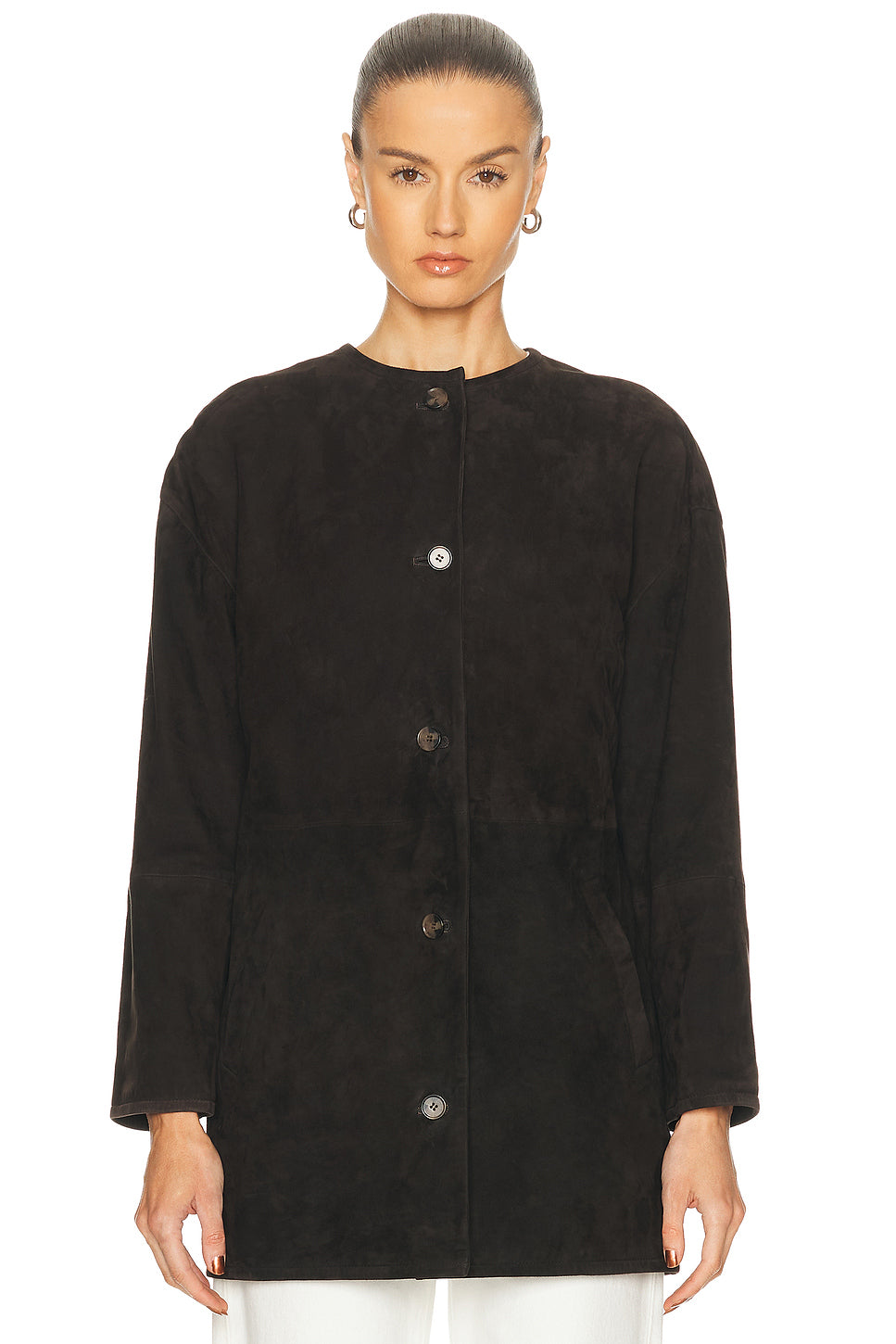 Waren Oval Shaped Suede Coat