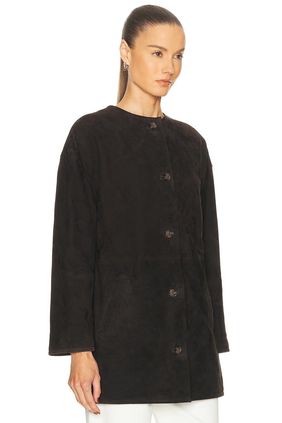 Waren Oval Shaped Suede Coat