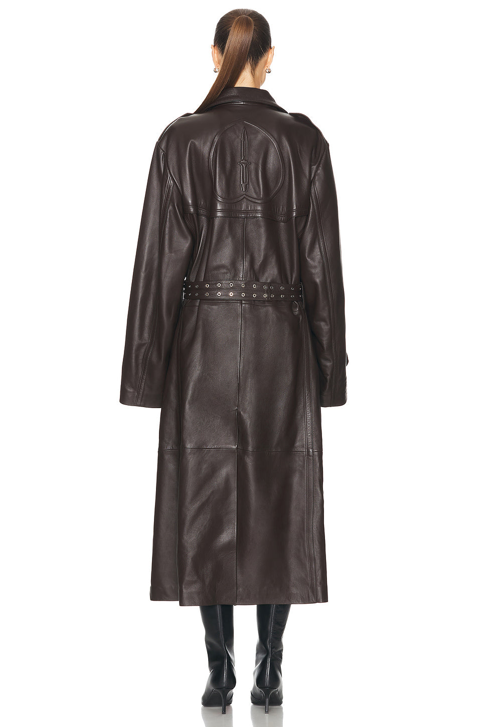 Amanda Trench Leather Coat