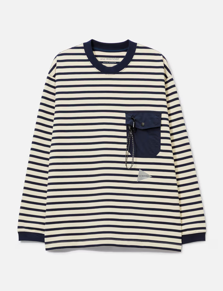 Stripe Pocket Long Sleeves T-Shirt